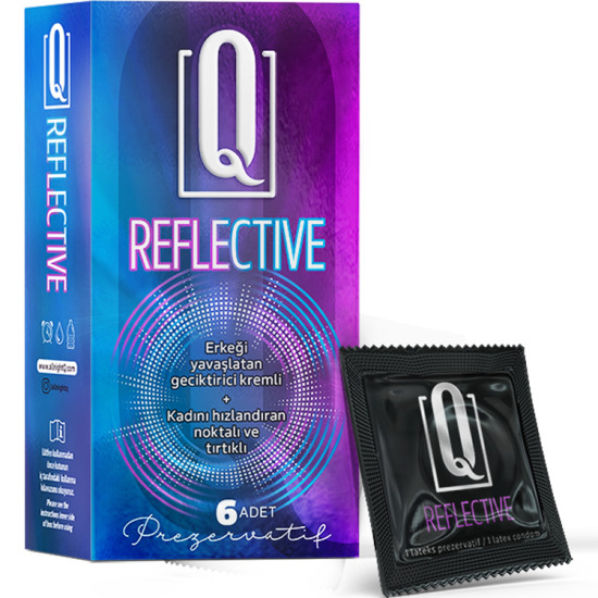 Q Reflective 6\'lı Geciktiricili ve Tırtıklı Prezervatif