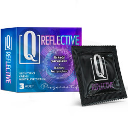 Q Reflective 3\'lü Geciktiricili ve Tırtıklı Prezervatif