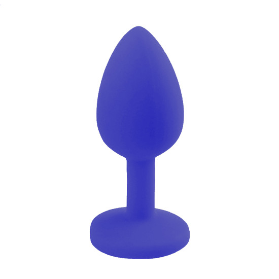 Backpart Taşlı Silikon Anal Tıkaç - Mavi