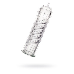 Tırtıklı Noktalı Şeffaf 15.3cm Penis Kılıfı