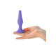 Dokulu Silikon Anal Tıkaç Plug  10cm Mor