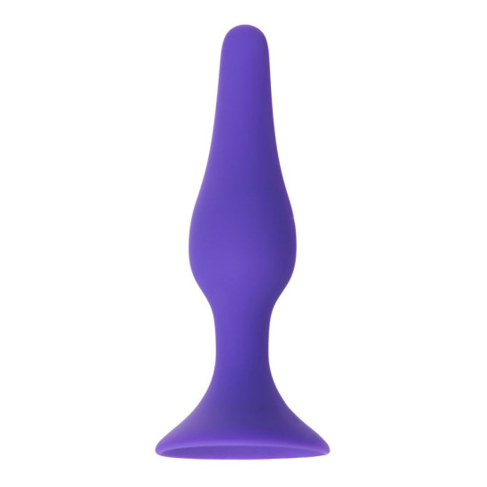 Dokulu Silikon Anal Tıkaç Plug  10cm Mor