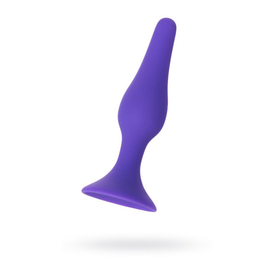 Dokulu Silikon Anal Tıkaç Plug  10cm Mor