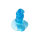 Şeffaf Mavi Testisli Vantuzlu 16cm Yumuşak Jel Dildo