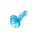 Şeffaf Mavi Testisli Vantuzlu 16cm Yumuşak Jel Dildo