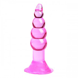 Backpart Boğumlu Vantuzlu 11.5cm Anal Tıkaç - Pembe