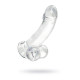 Kristal Pürüzsüz Yüzeyli Şeffaf Silikon Vantuzlu Testisli 15cm Dildo