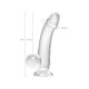 Kristal Pürüzsüz Yüzeyli Şeffaf Silikon Vantuzlu Testisli 15cm Dildo