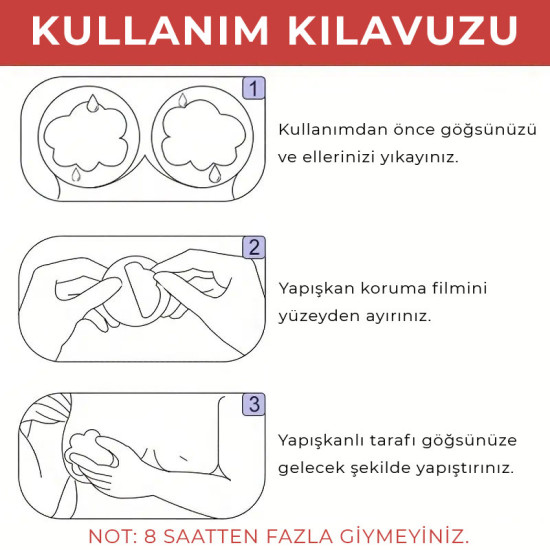 Fetilux Kiss Me Kalp Göğüs Ucu Kapama Çıkartması - Kırmızı