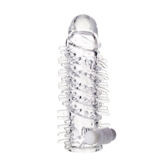 Ucu Dolgulu Titreşimli Tırtıklı 13.4cm Penis Kılıfı